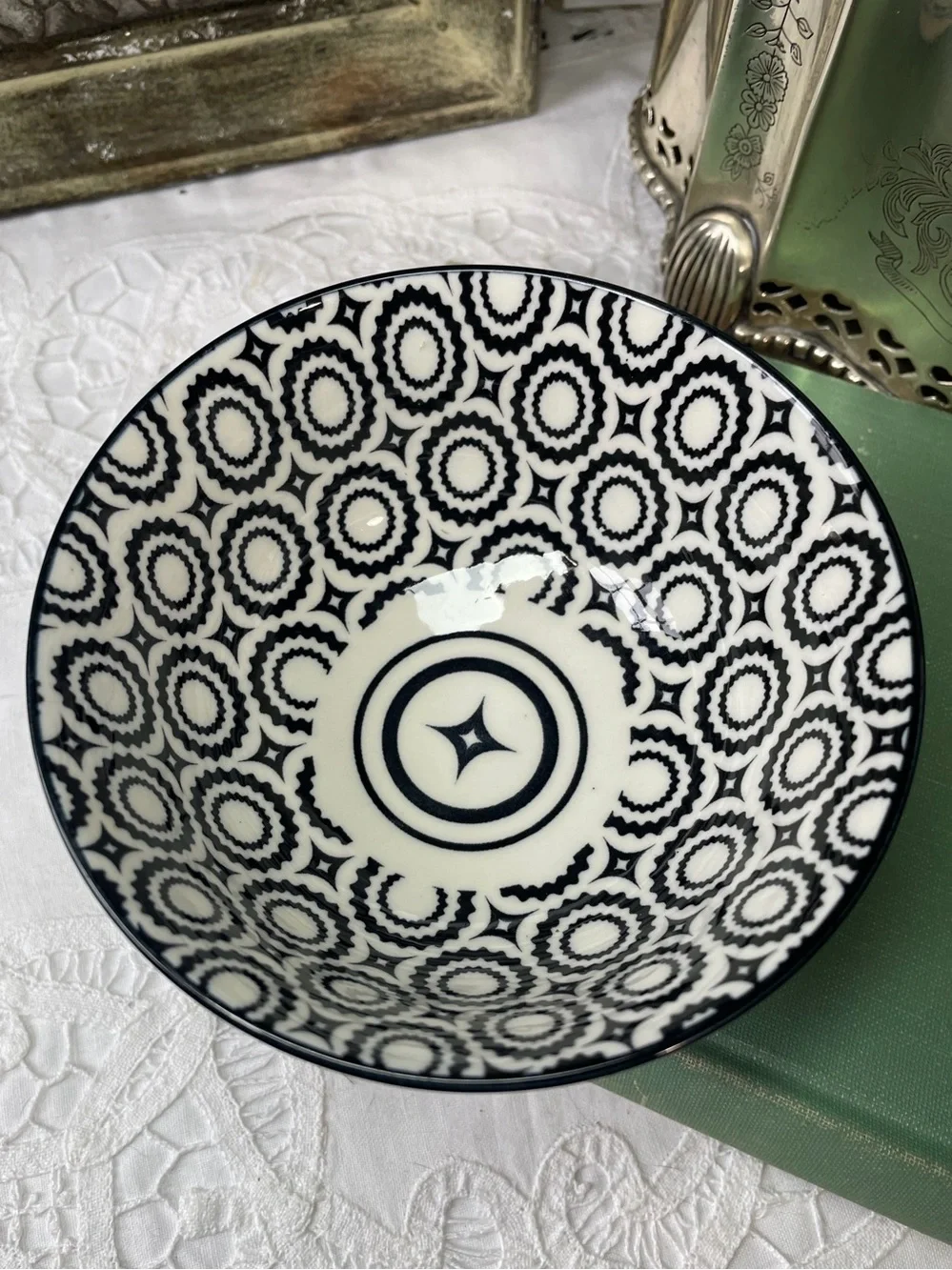 Vintage Ooh La La BIA ceramic serving bowl